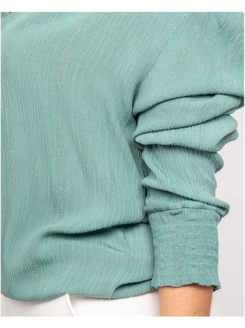 Blouse col v lurex OZAME - Kiabi