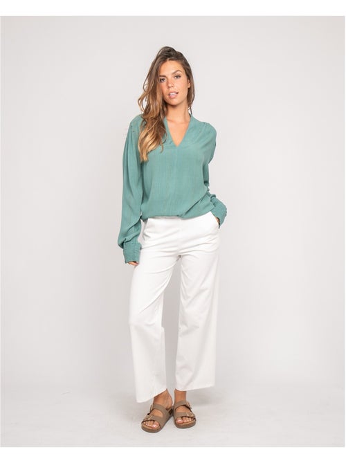 Blouse col v lurex OZAME - Kiabi