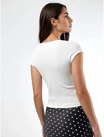 Blouse côtelée à col v busem