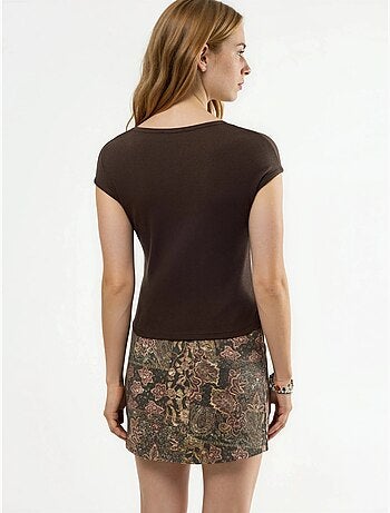 Blouse côtelée à col v busem