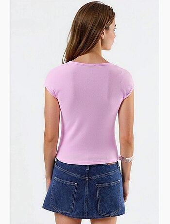 Blouse côtelée à col v busem