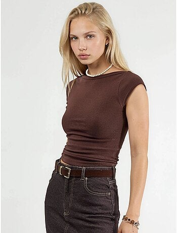 Blouse coupe ajustée à col bateau busem
