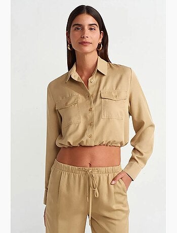 Blouse courte en tencel façon chemise dilvin