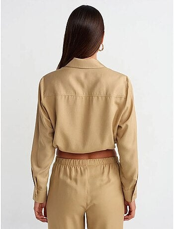 Blouse courte en tencel façon chemise dilvin