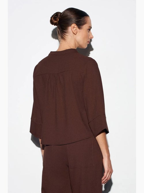 Blouse crêpe mao kraag dilvin - Kiabi