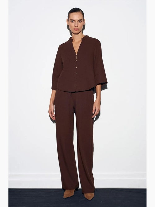 Blouse crêpe mao kraag dilvin - Kiabi