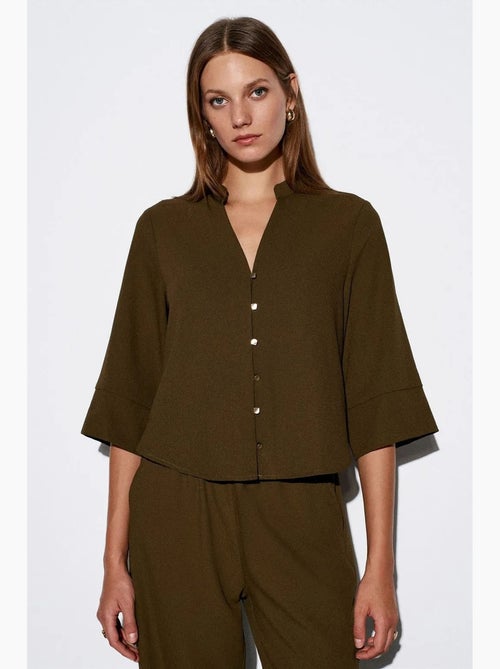 Blouse crêpe mao kraag dilvin - Kiabi
