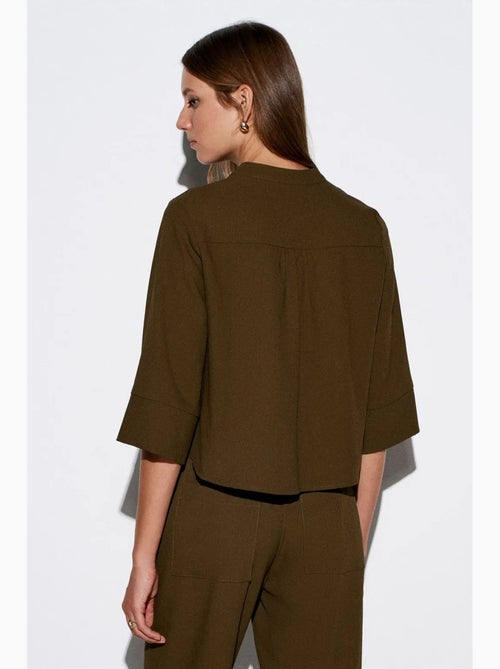 Blouse crêpe mao kraag dilvin - Kiabi