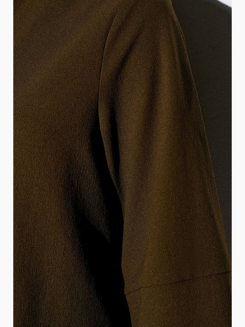 Blouse crêpe mao kraag dilvin Kakigroen - Kiabi