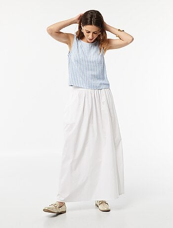 Blouse crop en lin mélangé