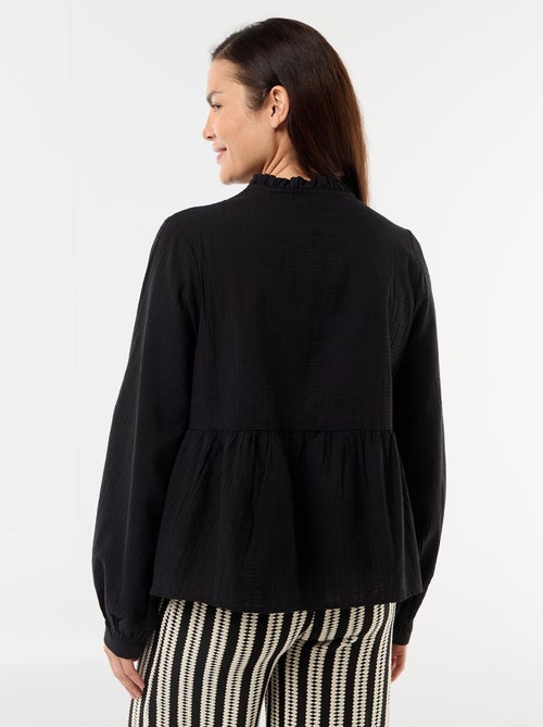 Blouse de maternité brodée en gaze de coton - Kiabi
