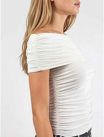 Blouse drapée à épaules dénudées busem