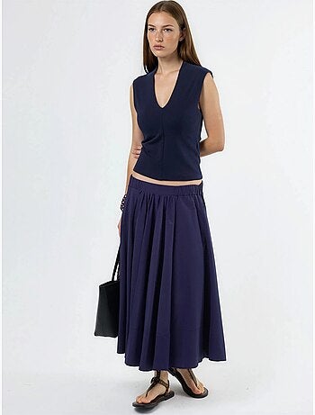 Blouse drapée sans manches avec col en v busem
