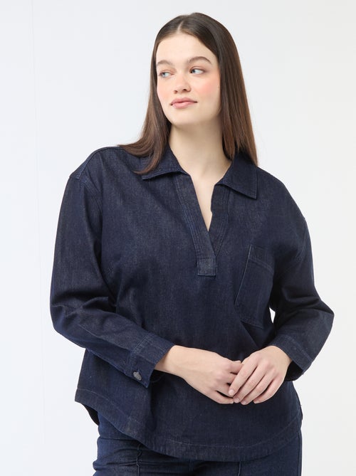 Blouse droite en denim - Kiabi
