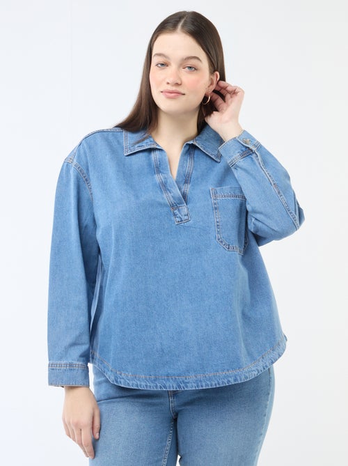 Blouse droite en denim - Kiabi