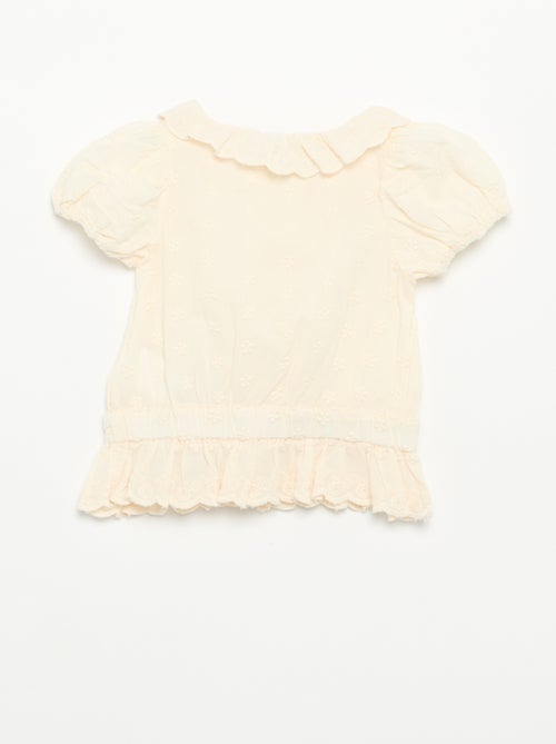 Blouse en broderie anglaise manches courtes - Kiabi