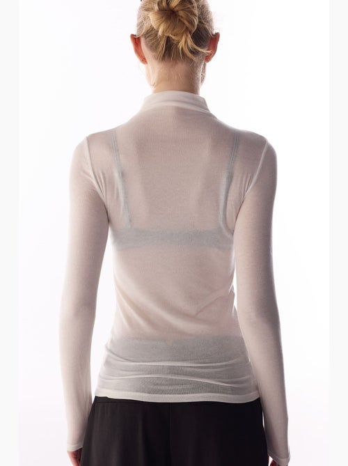 Blouse en cachemire à col montant et manches longues penti - Kiabi