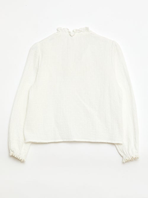 Blouse en coton plumetis - Kiabi