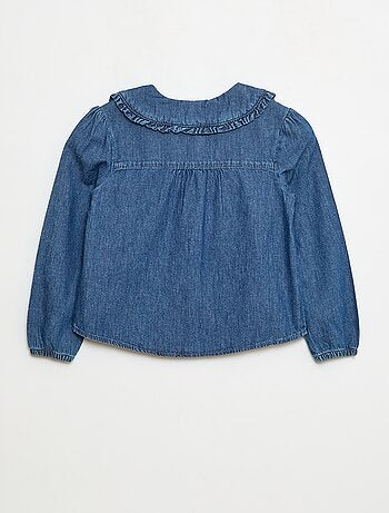Blouse en denim avec col claudine