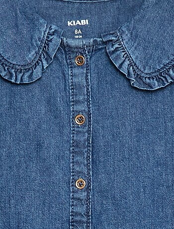 Blouse en denim avec col claudine