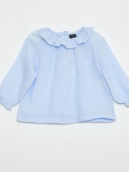 Blouse en dobby avec ouverture boutonnée au dos - Kiabi