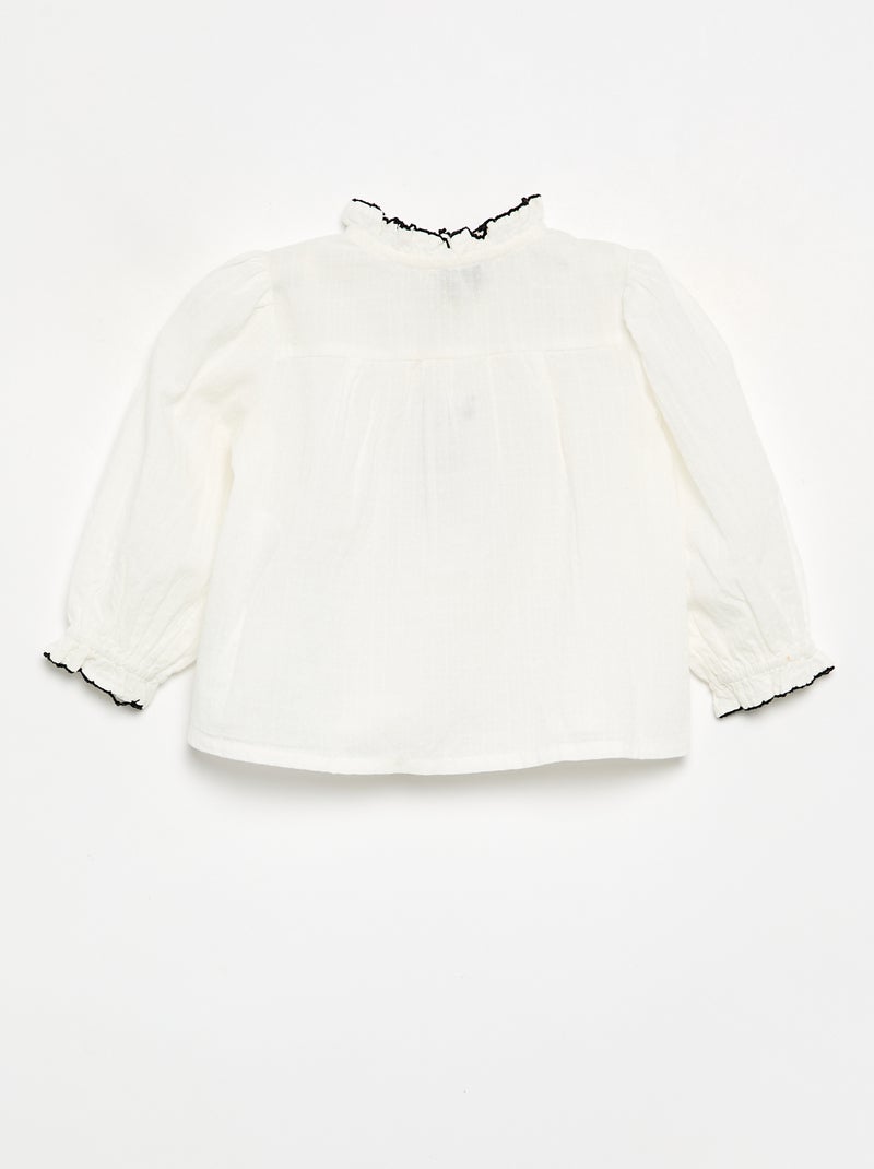 Blouse en dobby Blanc - Kiabi