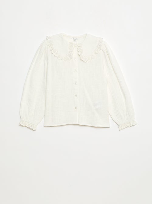 Blouse en double gaze de coton - Kiabi