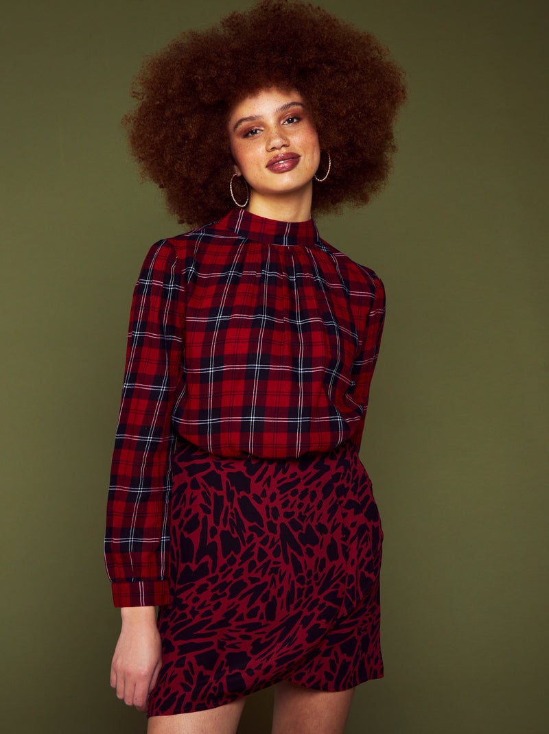 Blouse en flanelle à carreaux Rouge - Kiabi