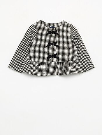 Blouse en flanelle avec nœuds et base volantée