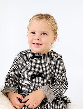 Blouse en flanelle avec nœuds et base volantée