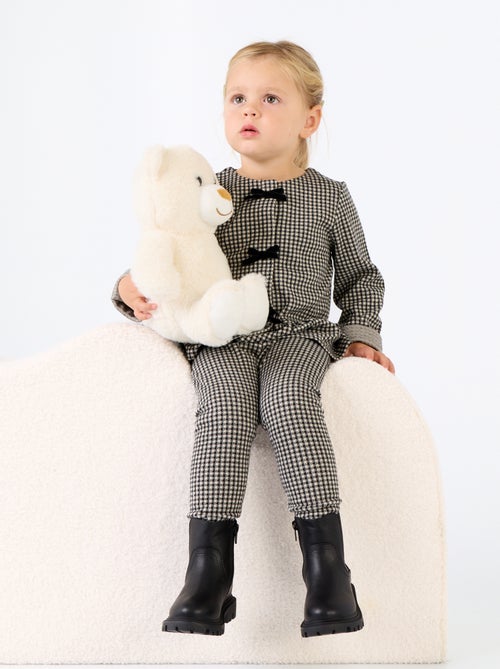 Blouse en flanelle avec nœuds et base volantée - Kiabi