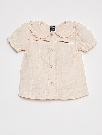 Blouse en gaze de coton avec col claudine