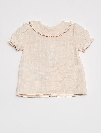 Blouse en gaze de coton avec col claudine
