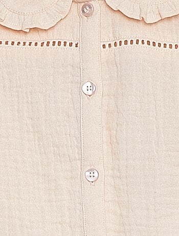 Blouse en gaze de coton avec col claudine