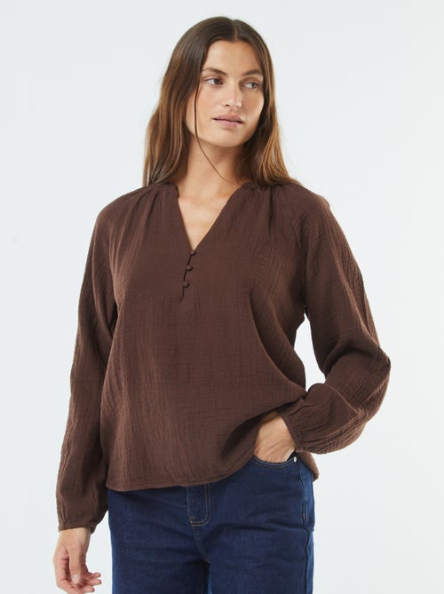 Blouse en gaze de coton - Kiabi