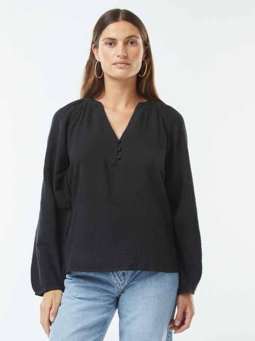 Blouse en gaze de coton - Kiabi