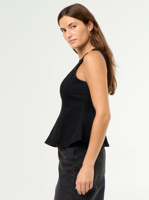 Blouse en jean sans manches - Kiabi Blouse en jean sans manches - Kiabi
