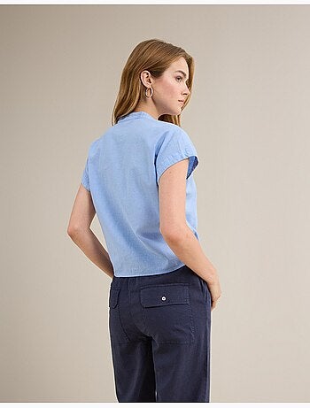 Blouse en lin mélangé, MO Fashion
