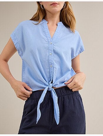 Blouse en lin mélangé, MO Fashion