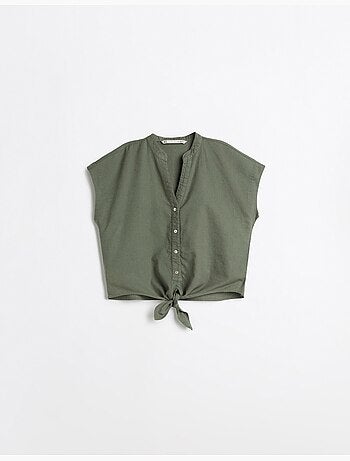 Blouse en lin mélangé, MO Fashion