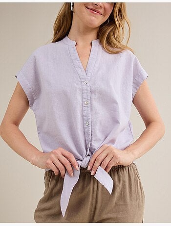 Blouse en lin mélangé, MO Fashion