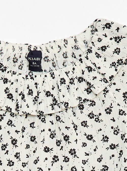 Blouse en maille crêpe avec col élastiqué - So Easy - Kiabi