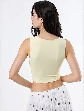 Blouse en maille sans manches à col bateau busem