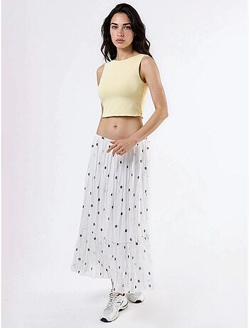 Blouse en maille sans manches à col bateau busem