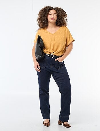 Blouse en matière crêpée manches courtes