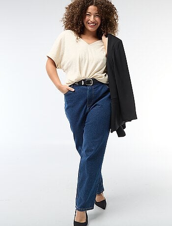 Blouse en matière crêpée manches courtes