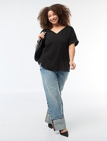 Blouse en matière crêpée manches courtes