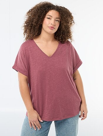 Blouse en matière crêpée manches courtes