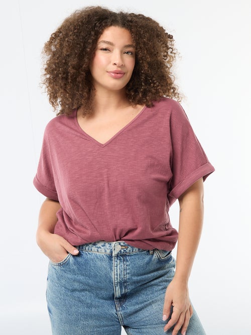 Blouse en matière crêpée manches courtes - Kiabi
