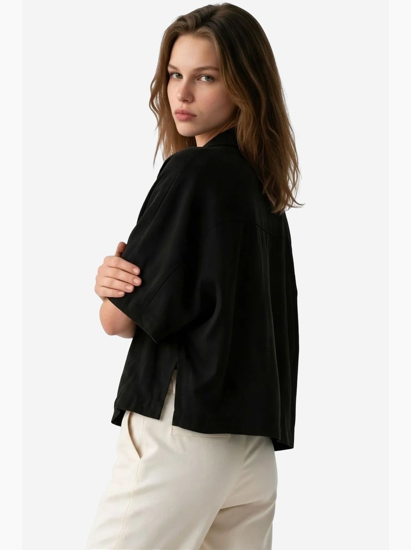 Blouse en mélange de modal busem Noir - Kiabi